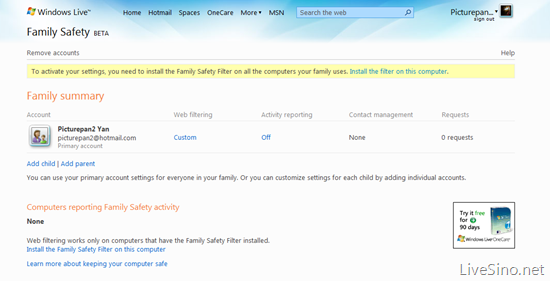 Windows Live Family Safety Wave3 已经上线