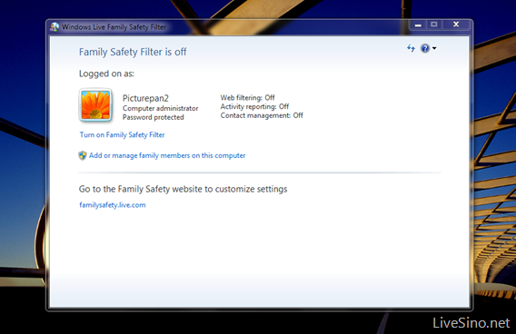 Windows Live Family Safety 家庭安全产品
