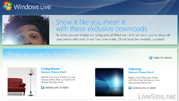 Windows Live Freebies 6月更新：两款 Windows Live Spaces 背景主题
