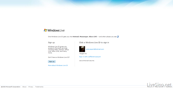 Windows Live 在线服务登录界面更新至 Wave3