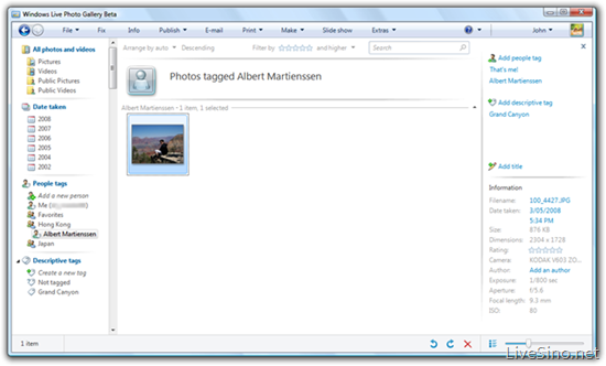 Windows Live Photo Gallery Wave3 新功能体验