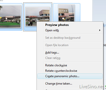 Windows Live Photo Gallery 的合成全景照片功能