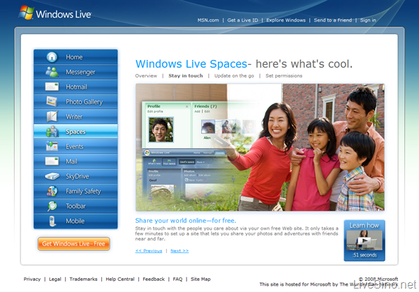 Windows Live 官方页面更新