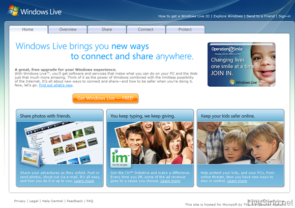 新 Windows Live 介绍站点