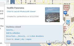 Photosynth 已与 Live Search Maps 整合