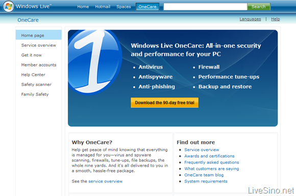 Windows Live OneCare 2.0 已经提供下载