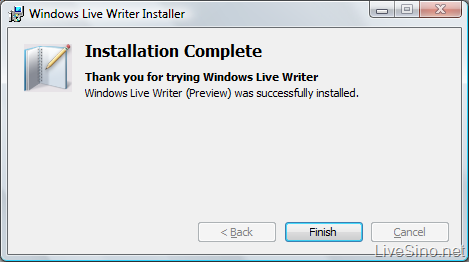 Windows Live Writer CTP 安装过程的变化