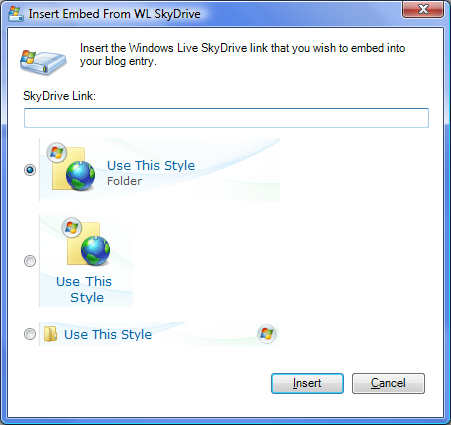 SkyDrive 和 Windows Live Spaces、Writer