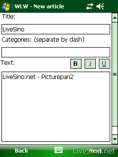 山寨版 Windows Live Writer for Windows Mobile