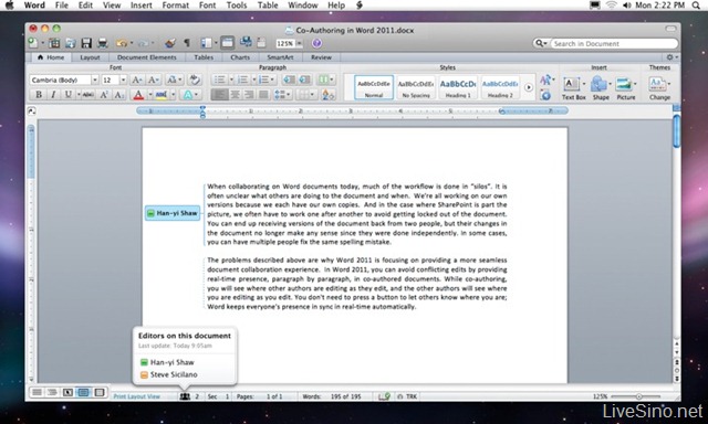 Macworld 2010: Office for Mac 2011 预览，已采用 Ribbon 界面