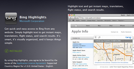 微软已为 Safari 开发扩展应用：Bing Highlights
