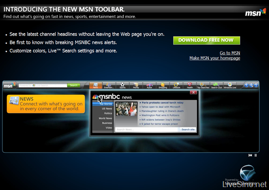 新版 MSN Toolbar 介绍站点