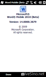 Word Mobile 2010 Beta 体验