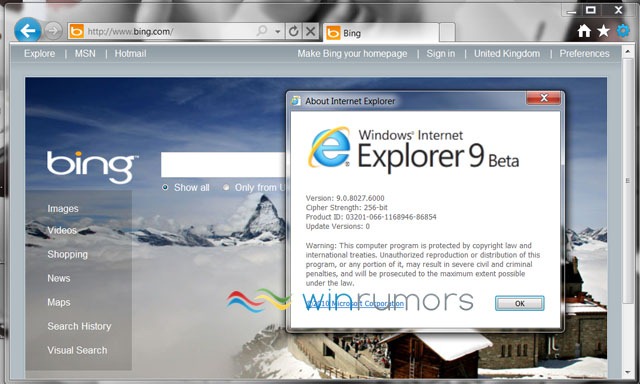 新 Internet Explorer 9 Beta 版本泄漏