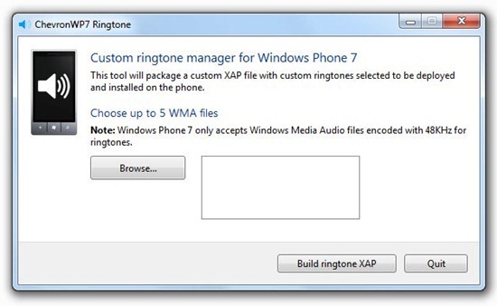 ChevronWP7 铃声: Windows Phone 7 自定义铃声工具发布