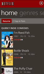 Netflix for Windows Phone 7