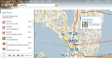三款必应 Bing Maps 新应用：测距工具、油价、停车场查询