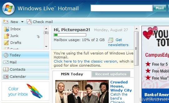Windows Live Hotmail 版本历史回顾