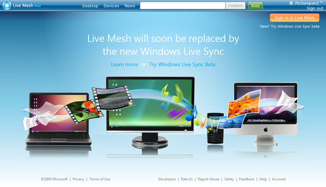 微软: Live Mesh 很快将被 Windows Live Sync 代替