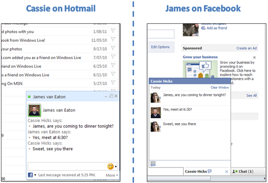 Hotmail 内置 Facebook Chat 功能已向全球开放
