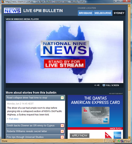 NineMSN Nine News 6PM Bulletin 频道采用 Silverlight 技术