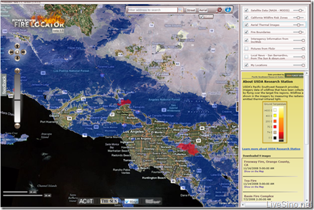 Pitney Bowes 和 Virtual Earth 合作推出火灾信息追踪平台
