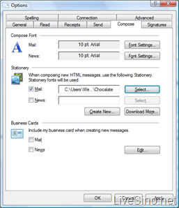 Windows Live Mail Wave 3 Beta: 创建新的信纸