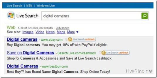Live Search Cashback 与 eBay 正式合作