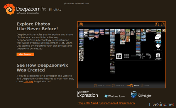 DeepZoomPix - 基于 Azure, Silverlight 和 Deep Zoom 的技术 Demo