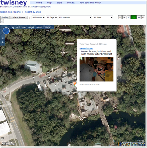 Disney + Virtual Earth + Twitter + Flickr = Twisney