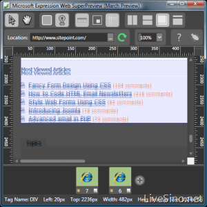 Mix09: Expression Web SuperPreview 测试版