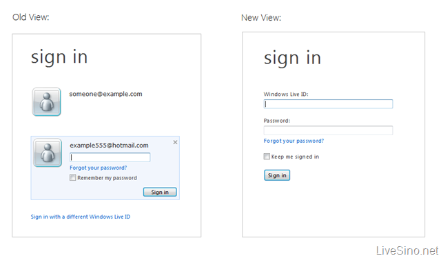 Windows Live ID 登录体验的简化