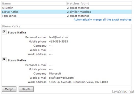整理您的 Windows Live Hotmail 联系人
