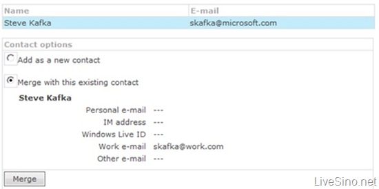整理您的 Windows Live Hotmail 联系人