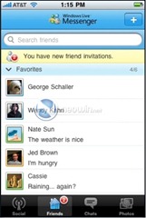 iPhone 版 Windows Live Messenger 截图流出