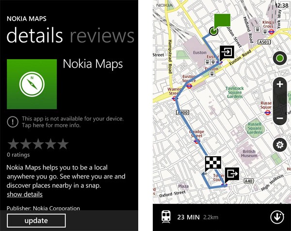 Windows Phone 版诺基亚地图应用披露，附截图