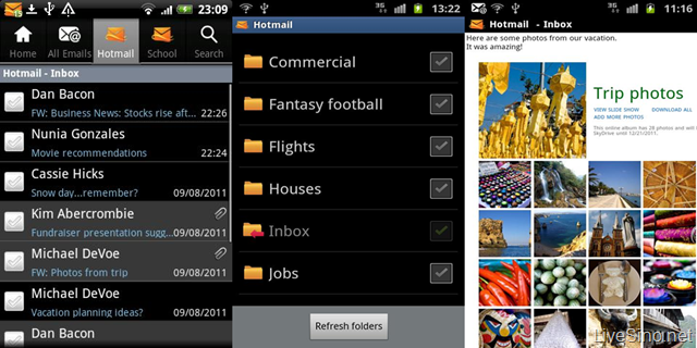 微软联合 SEVEN 发布 Hotmail for Android 应用