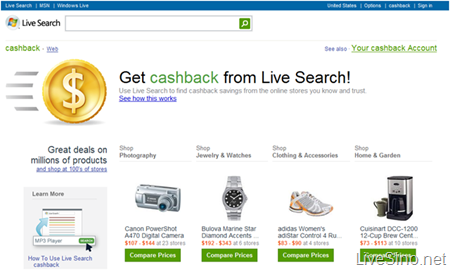 Live Search CashBack 服务上线