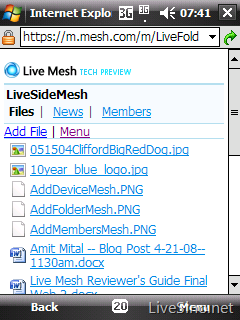 微软开放 Live Mesh 移动版访问