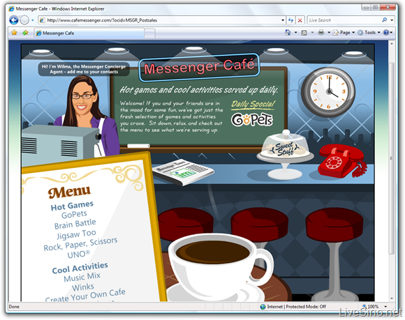 微软开放了 Messenger Café