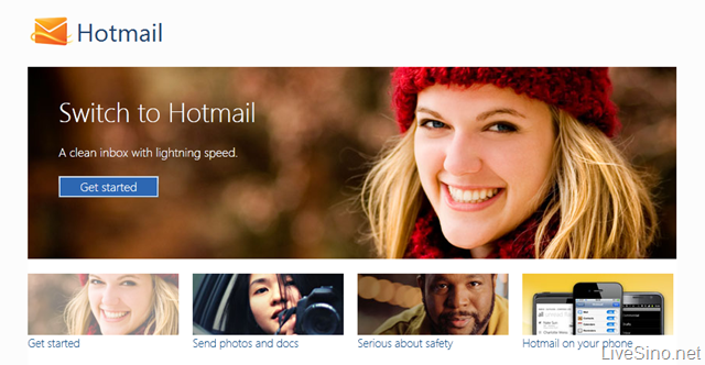 Hotmail 介绍网站、帮助中心和登录图片都已更新