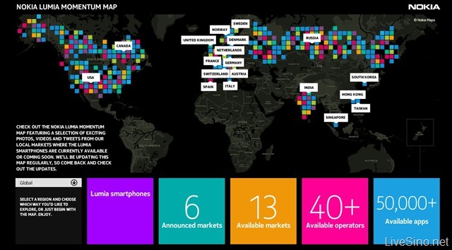 诺基亚推出 Nokia Lumia Momentum Map，发展情况一目了然
