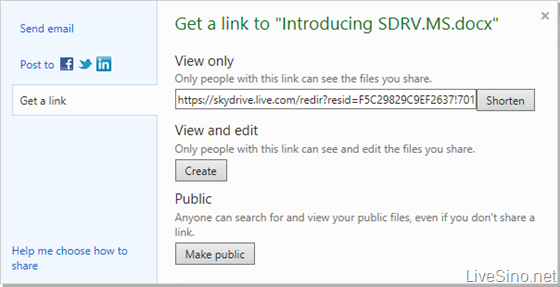 SkyDrive 短网址 sdrv.ms 推出