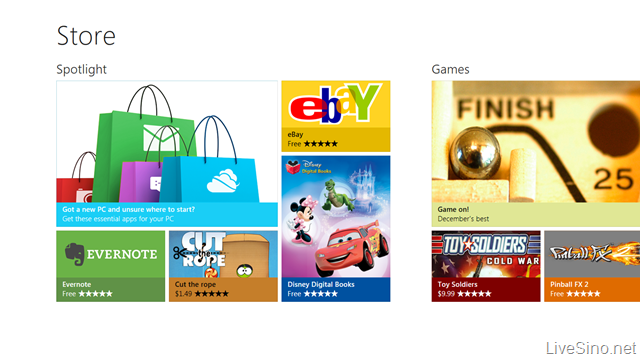 Windows 8: Windows Store 首批游戏名单披露