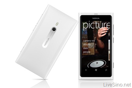 诺基亚宣布白色版 Nokia Lumia 800，将于本月末上市