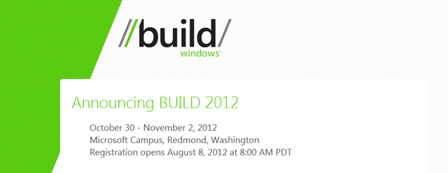 微软宣布 BUILD 2012 开发者会议