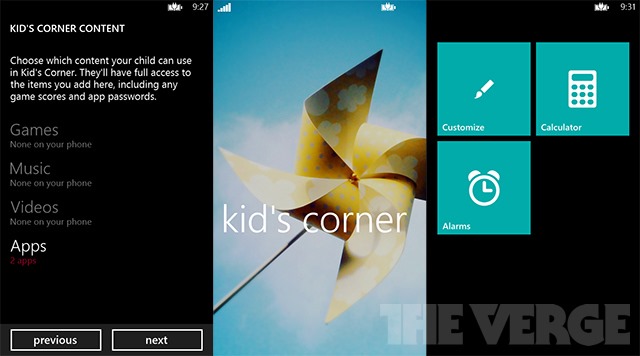 Windows Phone 8 包括 Kid’s Corner 儿童专用模式