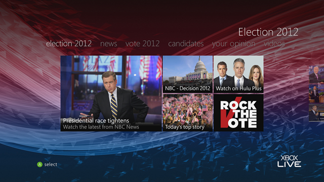 Xbox LIVE 美国 2012 年总统选举专区