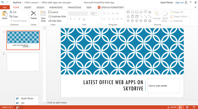 Office Web Apps 更新：支持 Android 平板设备、实时多人协作