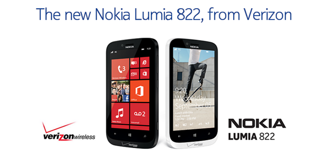 诺基亚宣布 Lumia 822，Verizon 独家销售